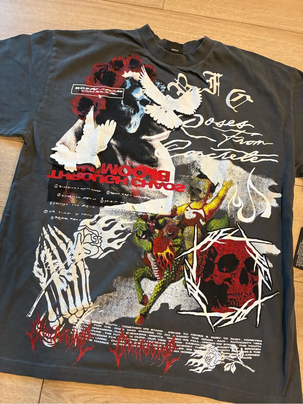 NWT Civil Regime Men’s Bloom American Classic Oversized Tee Vintage Ashes Size M